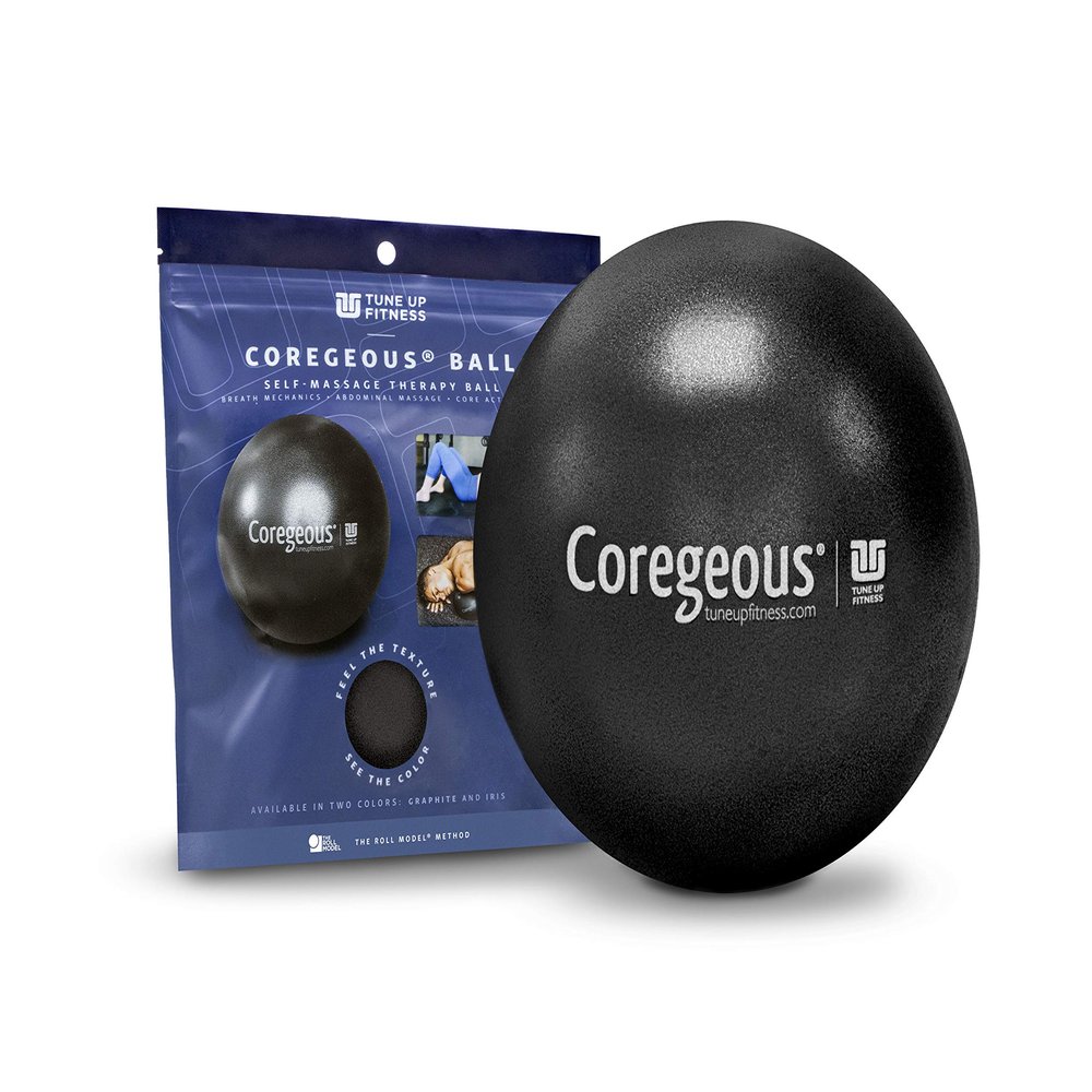 Tune Up Fitness Coregeous Ball | Psoas Release Tool, Abdominal, Belly & Lower Back Release | Core Ball, Exercise Ball for Low Back, Stress & Digestive Relief, Improved Breathing & Sleep (Graphite)