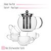 BTaT- Glass Tea Pot Set, Set of 4, Double Wall Glass Tea Cup and Kettle with Infuser view 2