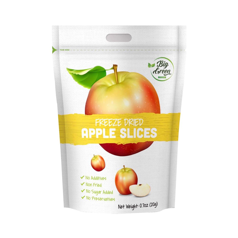 Big Green Organic Food- Freeze-Dried Apple, Healthy Snack, (12)