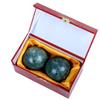 1.4'' Dark Green Marble Chinese Baoding Health Stress Exercise Balls Craft Collection (Box-Package) ZD138 view 1