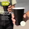TRUE Plastic Cups for Cocktails, Soda, Iced Coffee, Iced Tea, Beer Pong, Disposable Cups for Birthday Party, Game Nights, Happy Hour, Picnic, Beach Trips, Camping, 16 oz, Set of 50, Black view 4