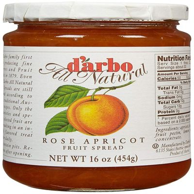 D'arbo All Natural Fruit Spread, Rose Apricot, 16 Ounce (Pack of 2)