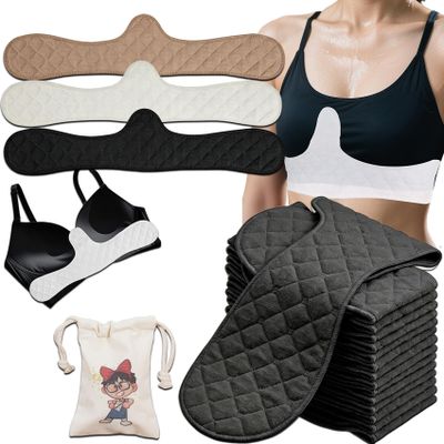 KBKBKY Washable Cotton Boob Bra Towel for Breast Towel Sling Bra Towels for Women, 3 Layer Reusable (Mix, 6)