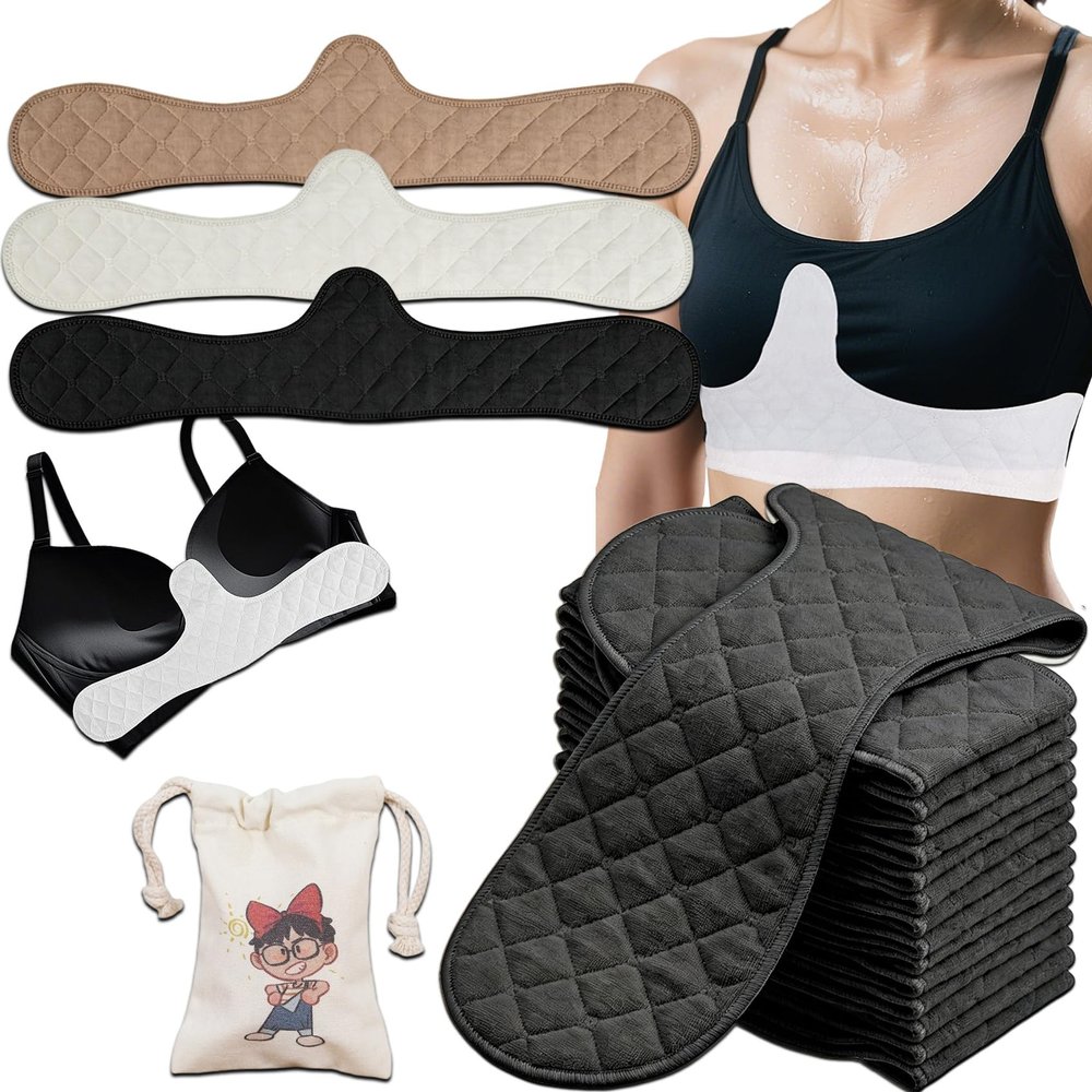 KBKBKY Washable Cotton Boob Bra Towel for Breast Towel Sling Bra Towels for Women, 3 Layer Reusable (Mix, 6)