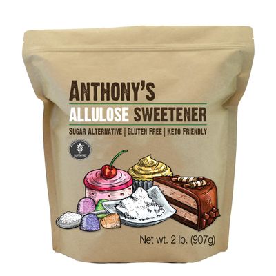 Anthony's Allulose Sweetener, 2 lb, Batch Tested Gluten Free, Keto Friendly Sugar Alternative, Zero Net Carb, Low Calorie