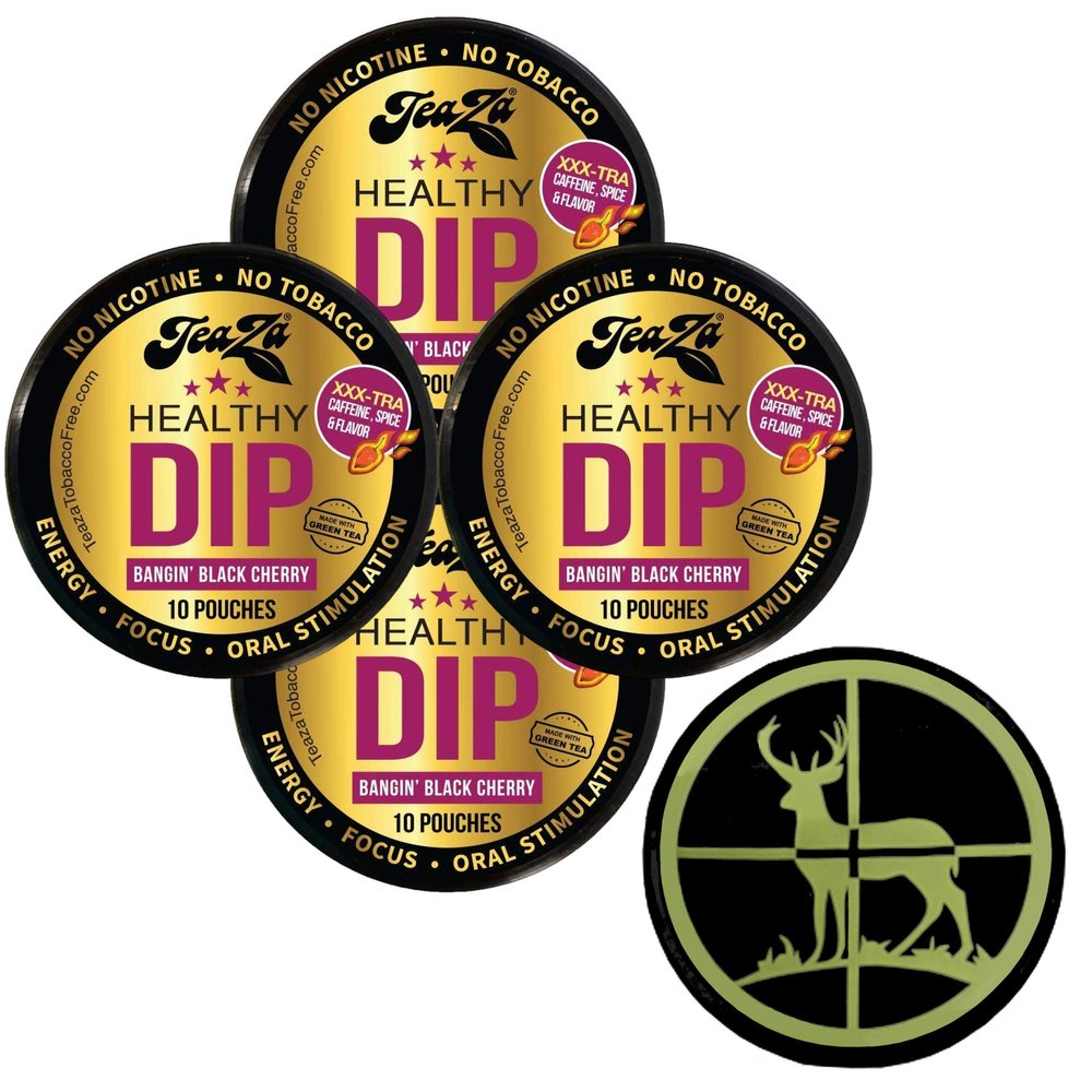 TeaZa Herbal Pouch Bangin Black Cherry 4 Cans with DC Crafts Nation Skin Can Cover - Deer