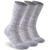 Facool Diabetic Dress Crew Socks for Men Women, Non-Binding Loose Top Seamless Toe Merino Wool Soft Moisture Wicking Cushioned No Slip Diabete Socks, 3 Pairs Light Grey Large view 1
