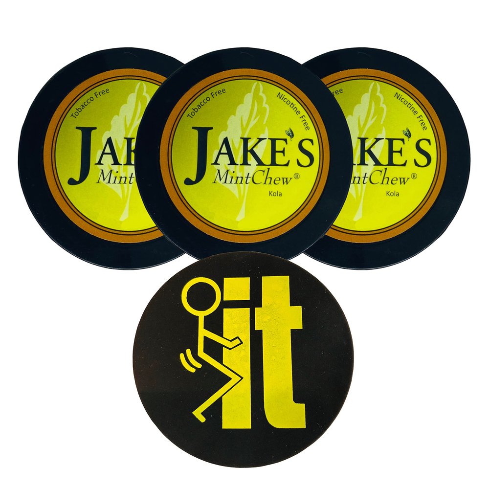 Jake's Mint Chew Kola 3 Cans with DC Crafts Nation Skin Can Cover - FIT Black