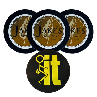 Jake's Mint Chew Licorice 3 Cans with DC Crafts Nation Skin Can Cover - FIT Black