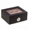 Bey-Berk Personalized 50-Cigar Humidor with Glass Display Top, Espresso Walnut Wood with Spanish Cedar Lining, Hygrometer and Humidifier
