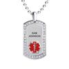 Divoti Pure Titanium Medical Alert Necklace for Women, Custom Engraved Supreme Dog Tag Medical ID Necklace-28' Ball/Red view 1