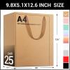 EUSOAR Large Kraft Bags with Handles, 25 Pack 9.8x5.1x12.6" Paper Gift Bags Bulk, Shopping and Merchandise Bag for Party Favors, Wedding, Boutique, Grocery, Retail, Business, Birthday view 2