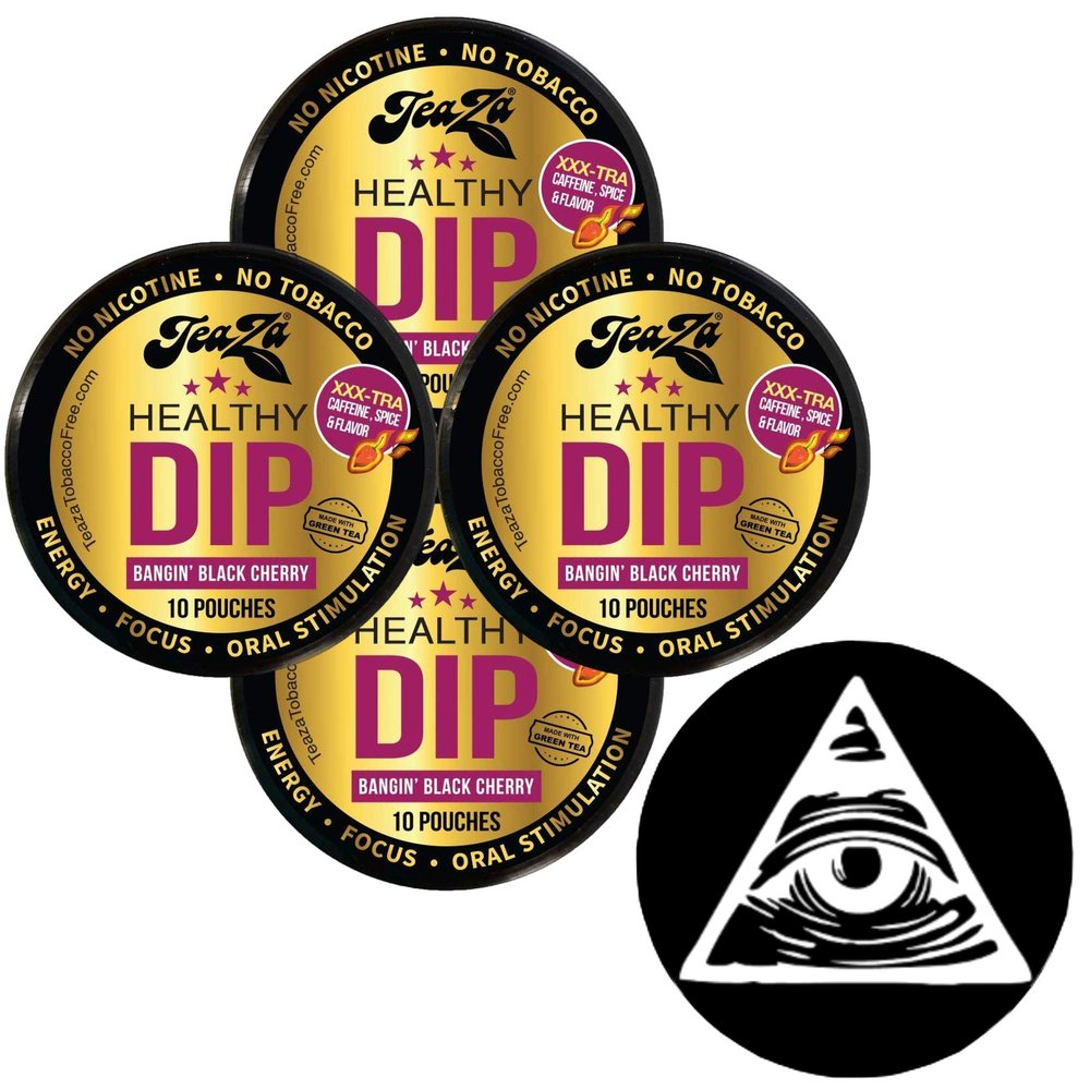 TeaZa Herbal Pouch Bangin Black Cherry 4 Cans with DC Crafts Nation Skin Can Cover - Illuminati