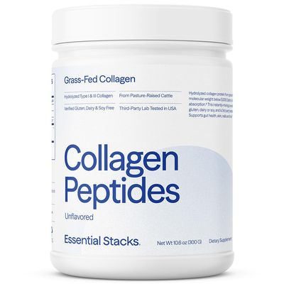 Essential Stacks Collagen Peptides Powder (from Grass Fed Cattle) - Gluten, Dairy & Soy Free - Unflavored Hydrolyzed Collagen Supplement (10.6 oz)