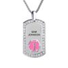 Divoti Pure Titanium Medical Alert Necklace for Women, Custom Engraved Supreme Dog Tag Medical ID Necklace-28' Square Rolo/Pink view 1