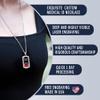 Divoti Pure Titanium Medical Alert Necklace for Women, Custom Engraved Supreme Dog Tag Medical ID Necklace-28' Square Rolo/Red view 3