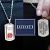Divoti Pure Titanium Medical Alert Necklace for Women, Custom Engraved Supreme Dog Tag Medical ID Necklace-28' Square Rolo/Red view 4
