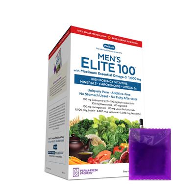 ANDREW LESSMAN Multivitamin - Men's Elite-100 with Maximum Essential Omega-3 1000 mg 120 Packets Potent Nutrients, Essential Vitamins, Minerals, Phytonutrients and Carotenoids. No Additives