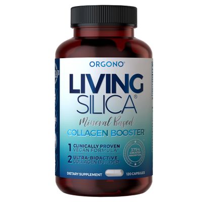 Living Silica ORGONO Mineral-Based Collagen Booster Capsules | Silica-Based | Supports Collagen & Elastin for Joint & Bone Support, Glowing Skin, Strong Hair & Nails | 120 Capsules