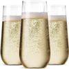 Munfix 36 Pack Stemless Plastic Champagne Flutes Disposable 9 Oz Clear Plastic Toasting Glasses Shatterproof Recyclable and BPA-Free view 1