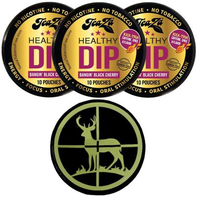 TeaZa Herbal Pouch Bangin Black Cherry 3 Cans with DC Crafts Nation Skin Can Cover - Deer