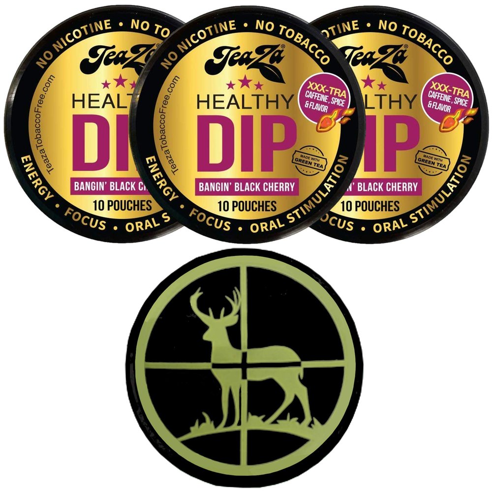TeaZa Herbal Pouch Bangin Black Cherry 3 Cans with DC Crafts Nation Skin Can Cover - Deer