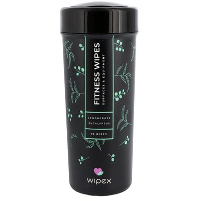 Wipex Fitness Equipment Wipes | Clean Gym Equipment, Yoga Mats, Peloton Bike Cleaner, Exercise Machine Wipes | Lemongrass, Eucalyptus, 75 Ct Canister