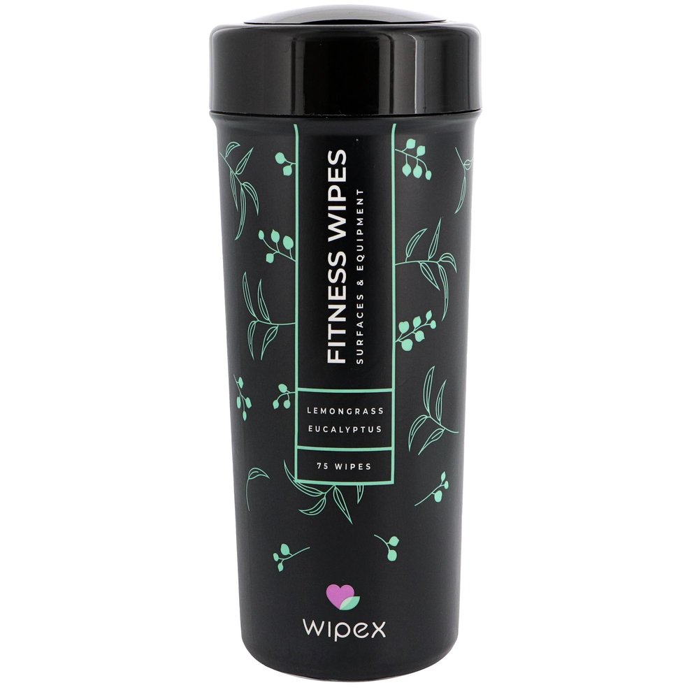 Wipex Fitness Equipment Wipes | Clean Gym Equipment, Yoga Mats, Peloton Bike Cleaner, Exercise Machine Wipes | Lemongrass, Eucalyptus, 75 Ct Canister