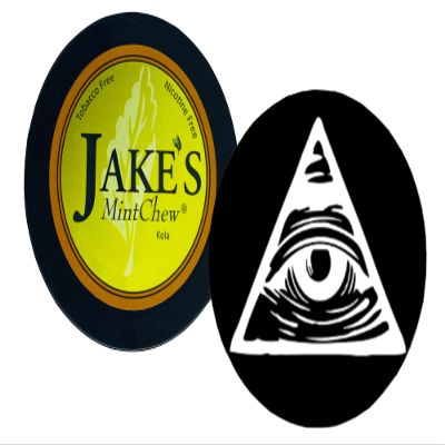 Jake's Mint Chew Kola 1 Can with DC Crafts Nation Skin Can Cover - Illuminati