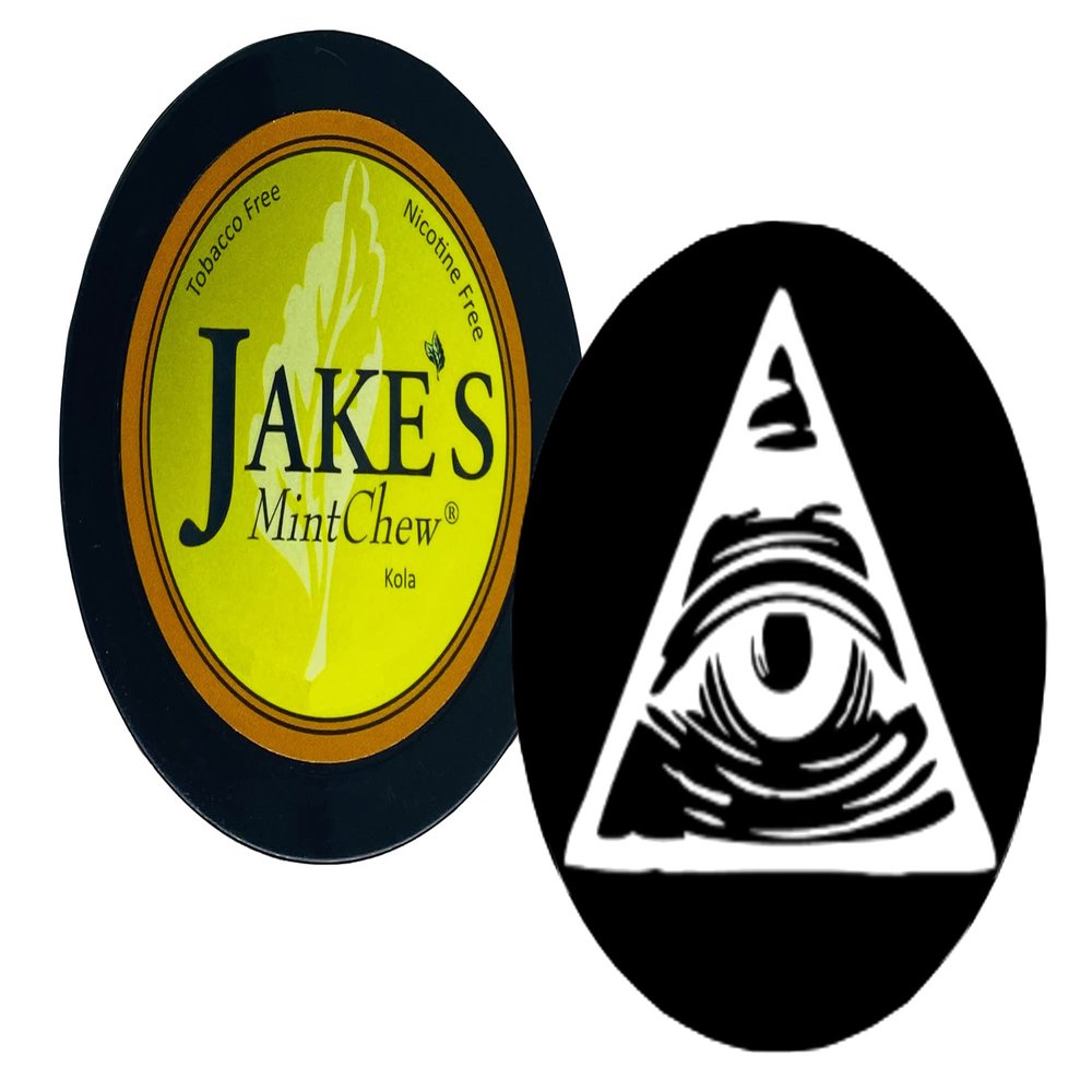 Jake's Mint Chew Kola 1 Can with DC Crafts Nation Skin Can Cover - Illuminati
