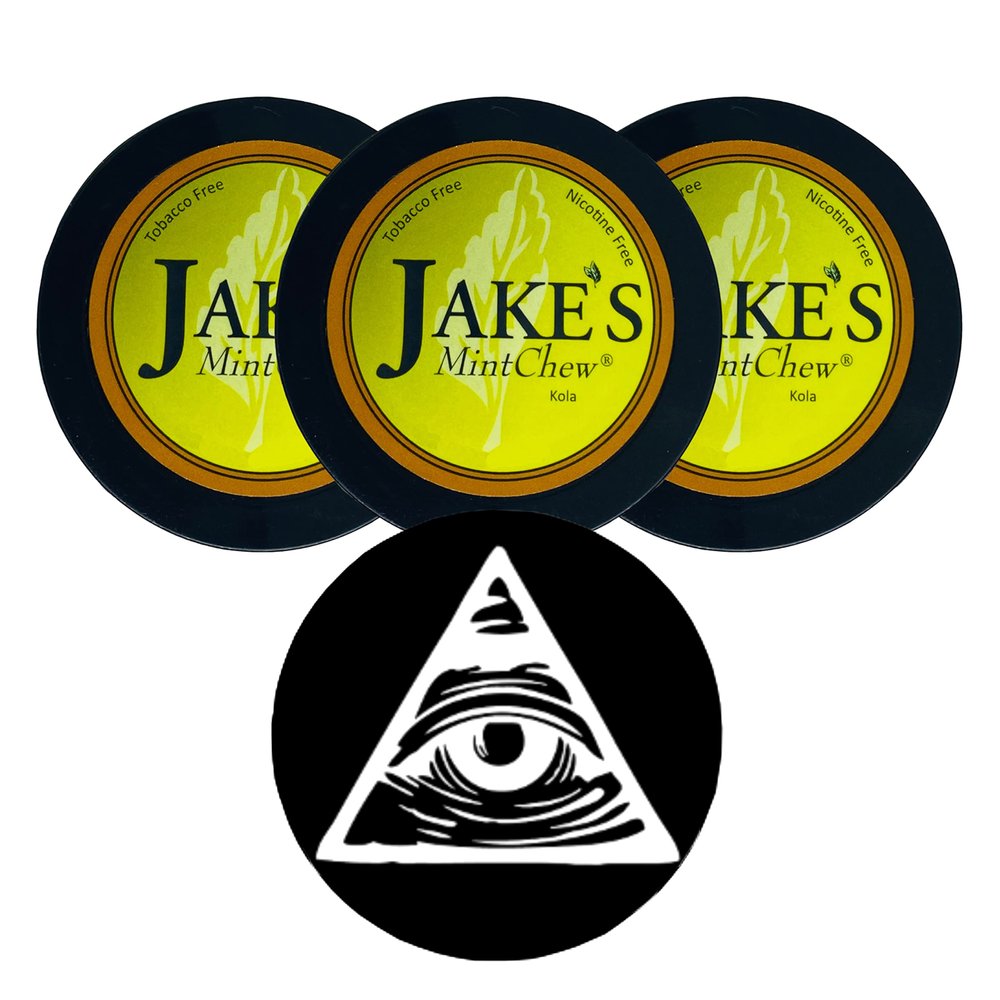Jake's Mint Chew Kola 3 Cans with DC Crafts Nation Skin Can Cover - Illuminati