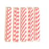 Acadian Paper Straws 5 pack of 20 each. 100 paper straws red and white striped. view 1