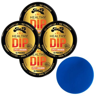 TeaZa Herbal Pouch Cinnamon 4 Cans with DC Crafts Nation Skin Can Cover - Blue