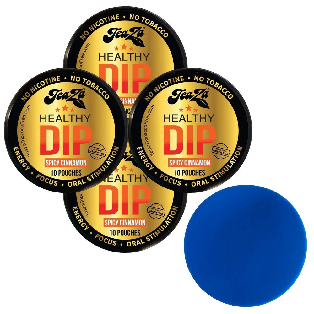 TeaZa Herbal Pouch Cinnamon 4 Cans with DC Crafts Nation Skin Can Cover - Blue