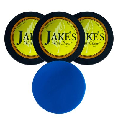 Jake's Mint Chew Kola 3 Cans with DC Crafts Nation Skin Can Cover - Blue