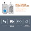 Divoti Pure Titanium Medical Alert Necklace for Women, Custom Engraved Supreme Dog Tag Medical ID Necklace-28' Foxtail/Light Blue view 2
