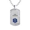 Divoti Pure Titanium Medical Alert Necklace for Women, Custom Engraved Supreme Dog Tag Medical ID Necklace-28' Ball/Deep Blue view 1