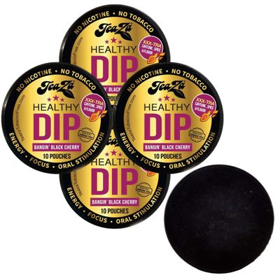 TeaZa Herbal Pouch Bangin Black Cherry 4 Cans with DC Crafts Nation Skin Can Cover - Black