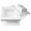 " OCCASIONS " 60 Piece Plates Pack, Heavyweight Disposable Wedding Party Plastic Bowls (12oz Soup Bowl, Square White) view 1