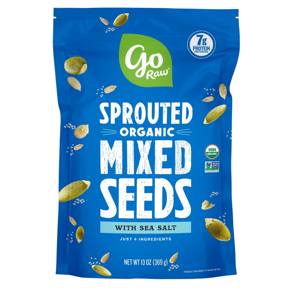 Go Raw Organic Sprouted Mixed Seeds, 13 oz, Unsalted, Keto, Kosher, Superfood
