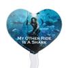 Aquaman Movie My Other Ride is a Shark Heart Love Cupcake Picks Toppers Decoration Set of 6 view 2