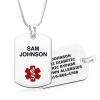 Divoti Custom Engraved Stainless Steel Medical Alert ID Necklace | Personalized Lobster Clasp with Snake chain | Stylish, Durable & Heavy Duty Construction | Comfortable Fit for Daily Wear  28/Red view 1