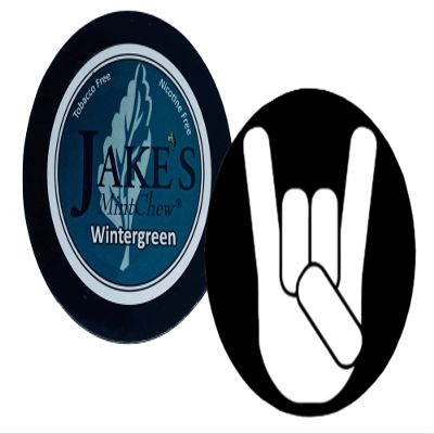 Jake's Mint Chew Wintergreen 1 Can with DC Crafts Nation Skin Can Cover - Metal