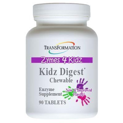 TRANSFORMATION THE GENESIS OF GOOD HEALTH Enzymes Kidz Digestive Enzyme Supplement Chewable, Promote Healthy & Complete Digestion & Elimination for Children, 90 Tablets