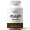 PureNature Collagen Ultra - Collagen Peptides with 5 Types I, II, III, V & X Naturally-Sourced Hydrolyzed Collagen for Hair, Skin, Nail and Joint Support - 90 Capsules view 1