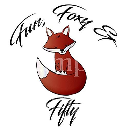 1/2 Sheet - Foxy Fox 50th Birthday - D24148 - 2D Edible Cake/Cupcake Party Topper - D24148