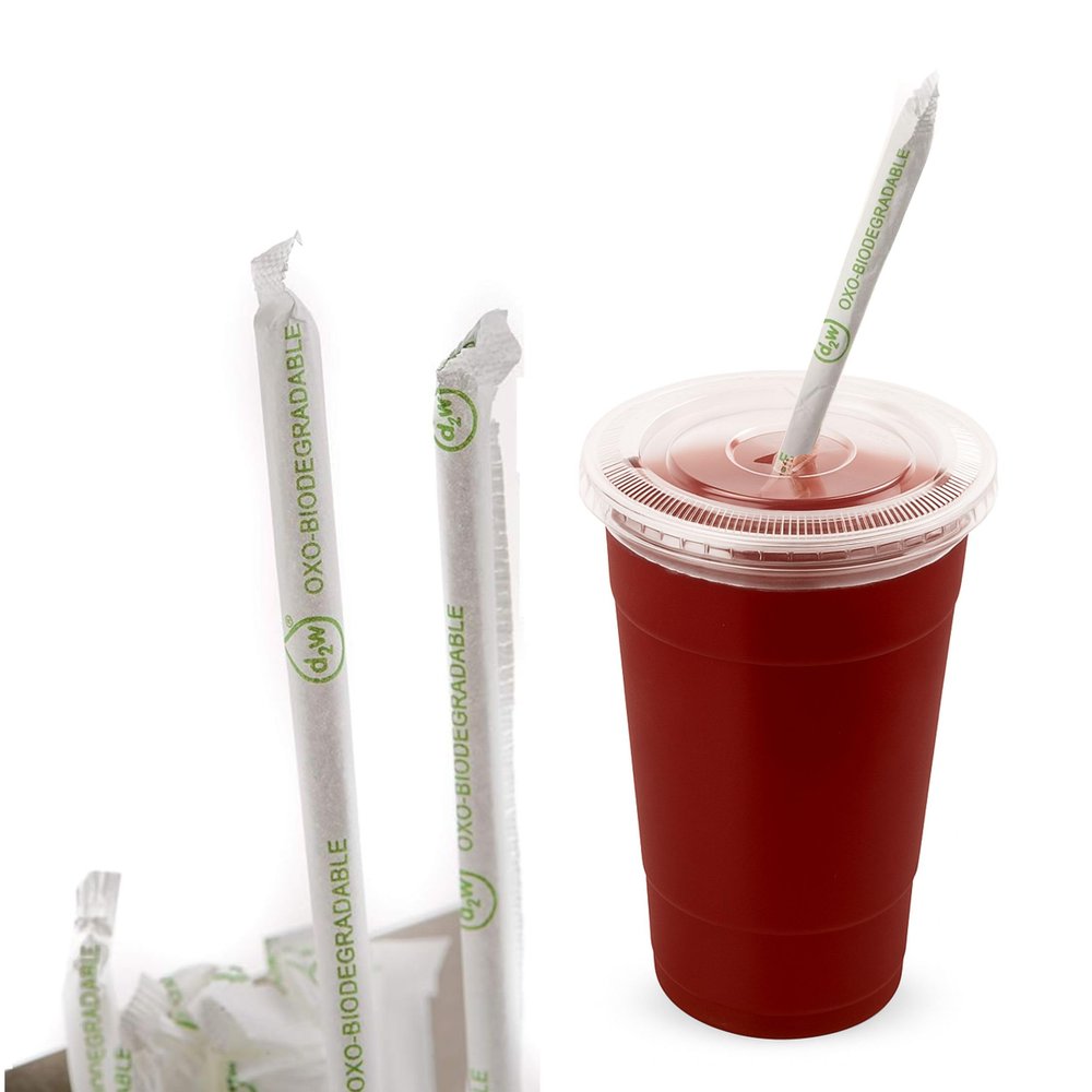 [1500 Pack] Clear Biodegradable Plant Based Wrapped Straws - BPA Free - Eco Friendly Straws - biodegradable - 100% Compostable - Drinking Straws Great for Parties, Office, Restaurants (5 Box)