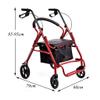 Folding 4 Wheel Rollator Walker with Padded Seat, Lockable Brakes, Ergonomic Handles, and Carry Bag, Limited Mobility Aid,with Foot Pedal view 2