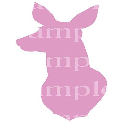 1/2 Sheet - Pink Doe Deer Head Hunting Birthday - D24467 - 2D Edible Cake/Cupcake Party Topper - D24467