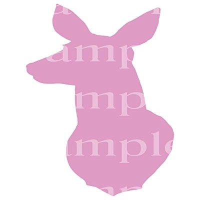 1/2 Sheet - Pink Doe Deer Head Hunting Birthday - D24467 - 2D Edible Cake/Cupcake Party Topper - D24467
